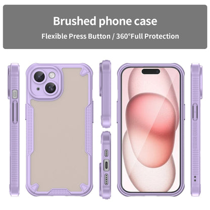 For iPhone 15 Plus Armor Glaze PC Hybrid TPU Phone Case(Purple) by buy2fix