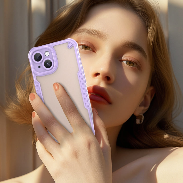 For iPhone 15 Plus Armor Glaze PC Hybrid TPU Phone Case(Purple) by buy2fix