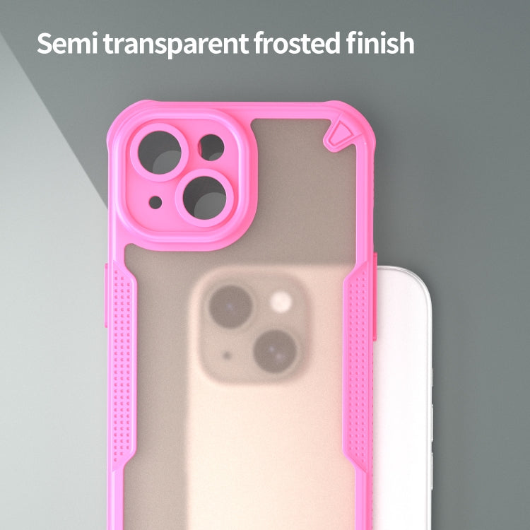 For iPhone 15 Armor Glaze PC Hybrid TPU Phone Case(Pink) by buy2fix