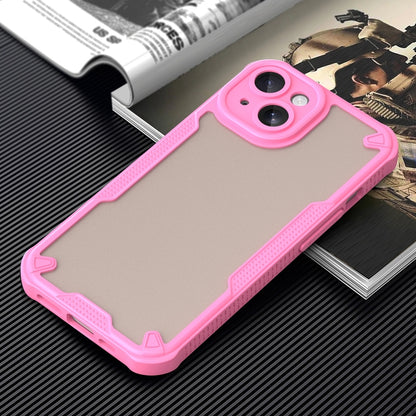 For iPhone 15 Armor Glaze PC Hybrid TPU Phone Case(Pink) by buy2fix