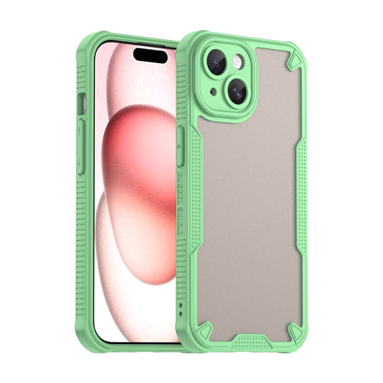 For iPhone 15 Armor Glaze PC Hybrid TPU Phone Case(Green)
