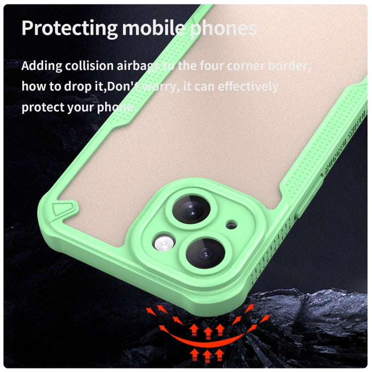 For iPhone 15 Armor Glaze PC Hybrid TPU Phone Case(Green) by buy2fix