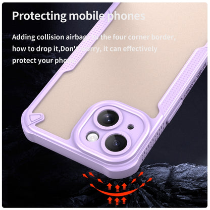 For iPhone 15 Armor Glaze PC Hybrid TPU Phone Case(Purple) by buy2fix
