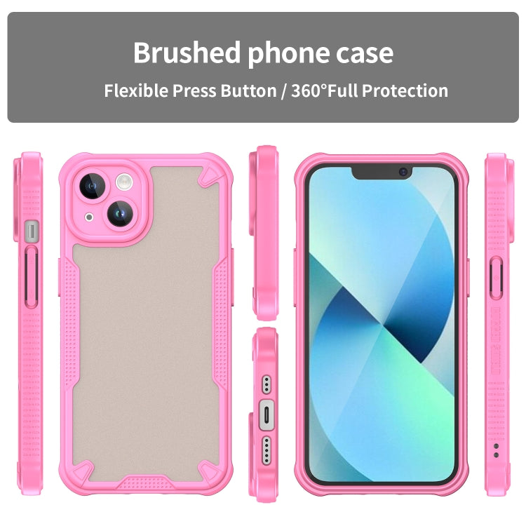 For iPhone 14 Armor Glaze PC Hybrid TPU Phone Case(Pink) by buy2fix