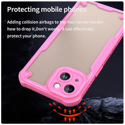 For iPhone 14 Armor Glaze PC Hybrid TPU Phone Case(Pink) by buy2fix