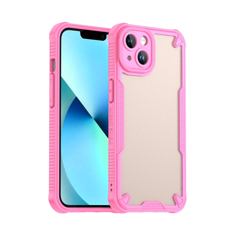 For iPhone 14 Plus Armor Glaze PC Hybrid TPU Phone Case(Pink) by buy2fix