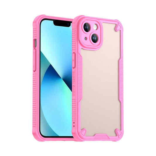 For iPhone 14 Plus Armor Glaze PC Hybrid TPU Phone Case(Pink) by buy2fix