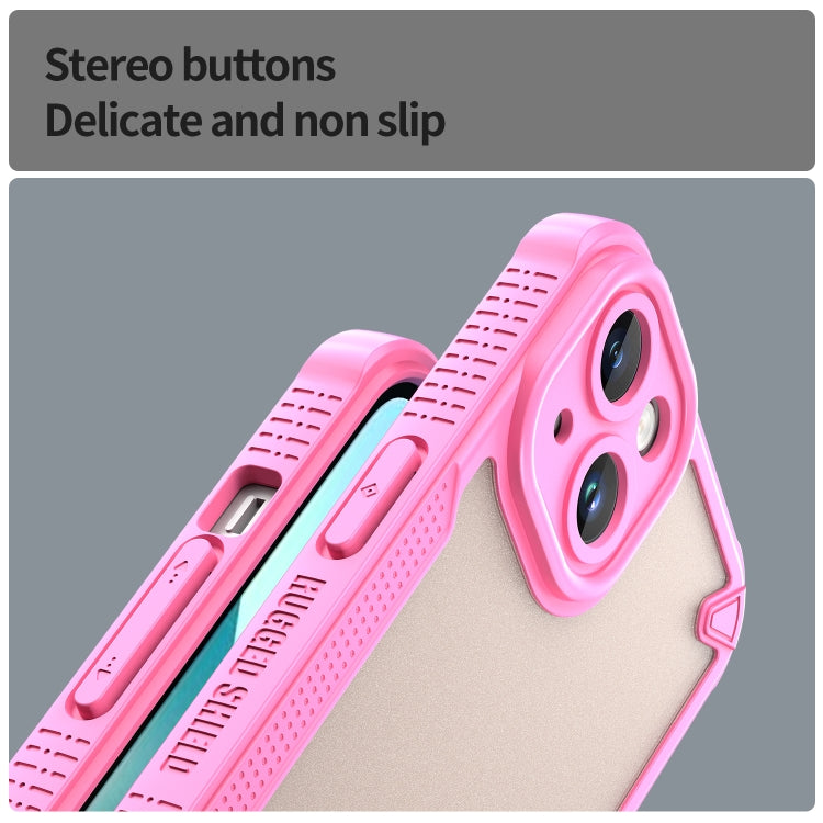 For iPhone 14 Plus Armor Glaze PC Hybrid TPU Phone Case(Pink) by buy2fix