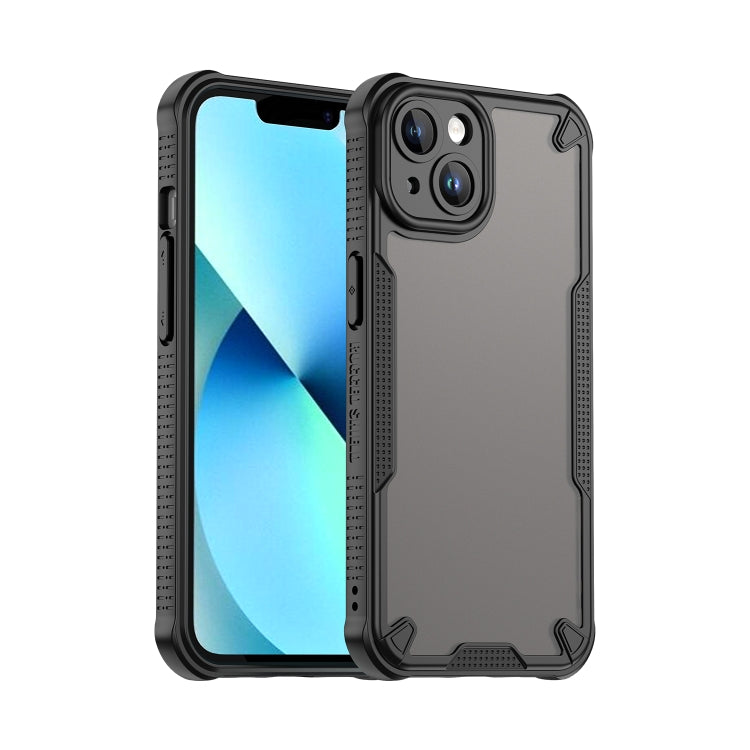 For iPhone 14 Plus Armor Glaze PC Hybrid TPU Phone Case(Black) by buy2fix