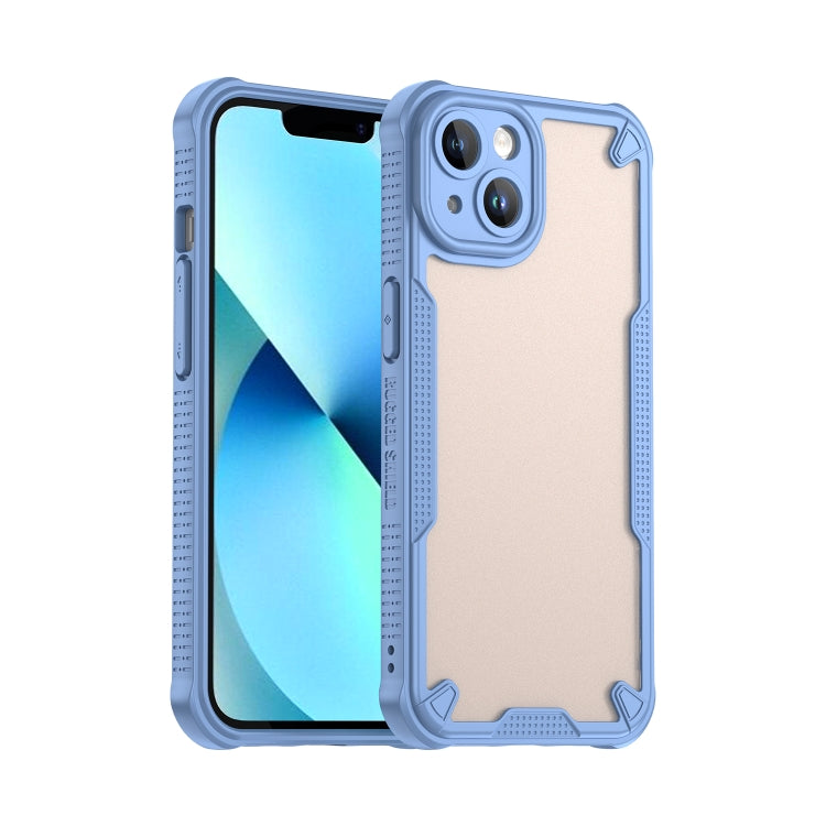 For iPhone 14 Plus Armor Glaze PC Hybrid TPU Phone Case(Blue) by buy2fix