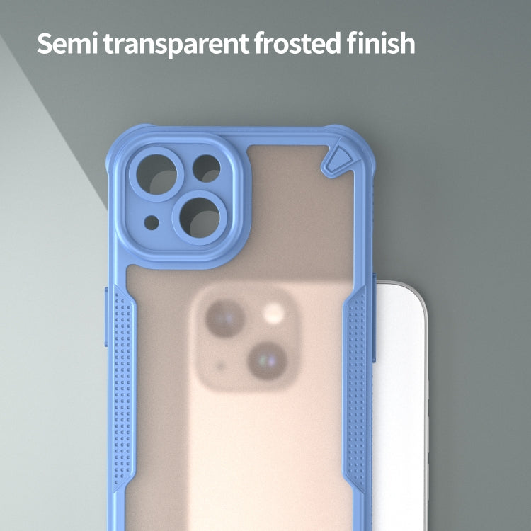 For iPhone 14 Plus Armor Glaze PC Hybrid TPU Phone Case(Blue) by buy2fix