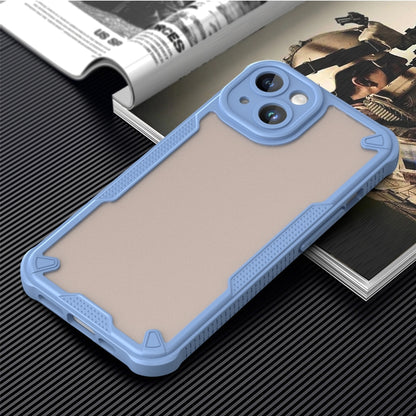 For iPhone 14 Plus Armor Glaze PC Hybrid TPU Phone Case(Blue) by buy2fix
