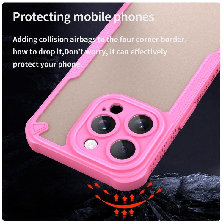 For iPhone 14 Pro Armor Glaze PC Hybrid TPU Phone Case(Pink) by buy2fix