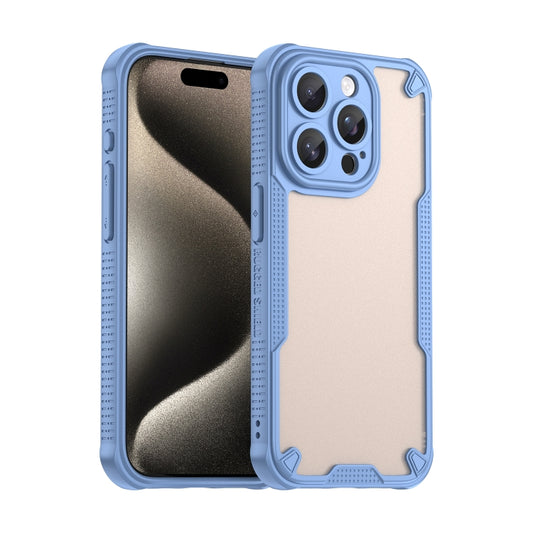 For iPhone 14 Pro Armor Glaze PC Hybrid TPU Phone Case(Blue) by buy2fix