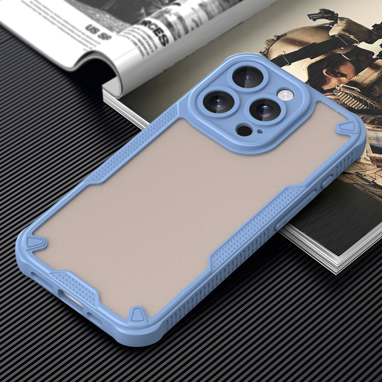 For iPhone 14 Pro Armor Glaze PC Hybrid TPU Phone Case(Blue) by buy2fix