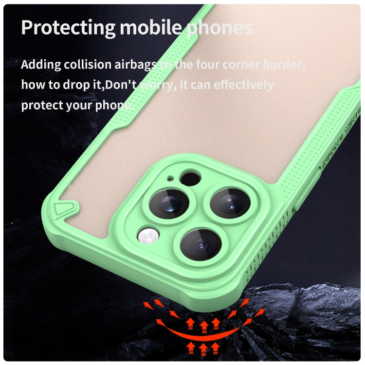 For iPhone 14 Pro Armor Glaze PC Hybrid TPU Phone Case(Green) by buy2fix