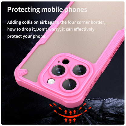 For iPhone 14 Pro Max Armor Glaze PC Hybrid TPU Phone Case(Pink) by buy2fix