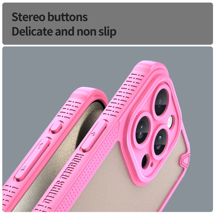 For iPhone 14 Pro Max Armor Glaze PC Hybrid TPU Phone Case(Pink) by buy2fix