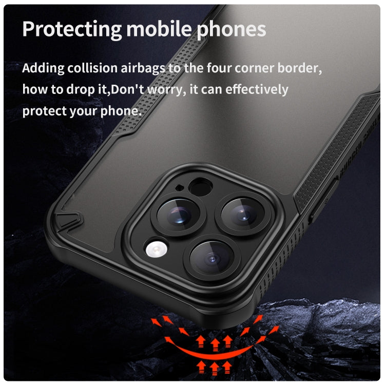 For iPhone 14 Pro Max Armor Glaze PC Hybrid TPU Phone Case(Black) by buy2fix
