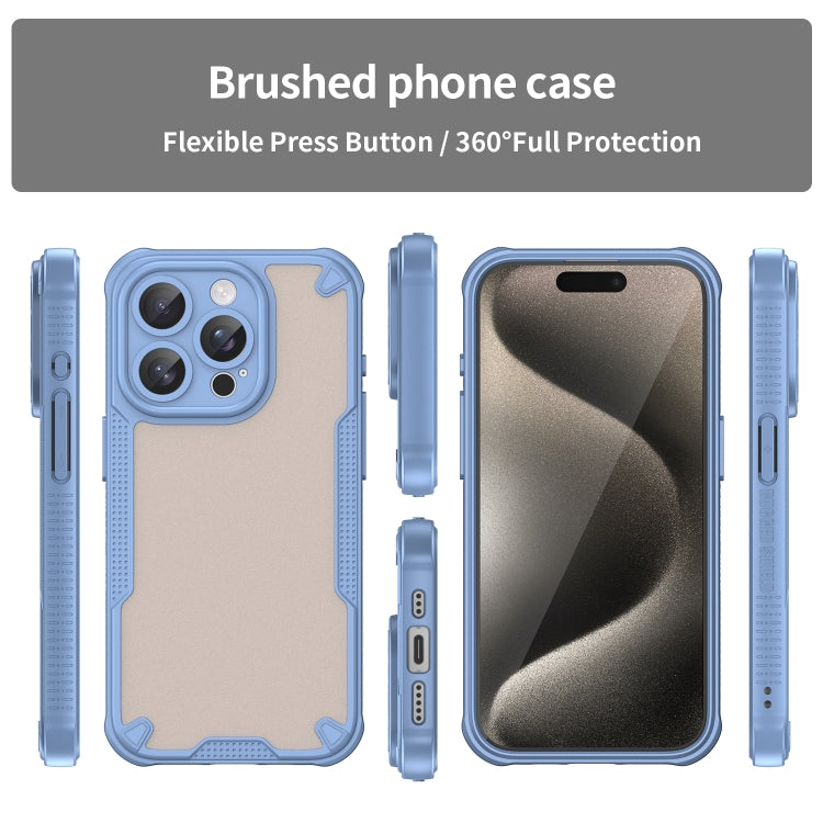 For iPhone 14 Pro Max Armor Glaze PC Hybrid TPU Phone Case(Blue) by buy2fix