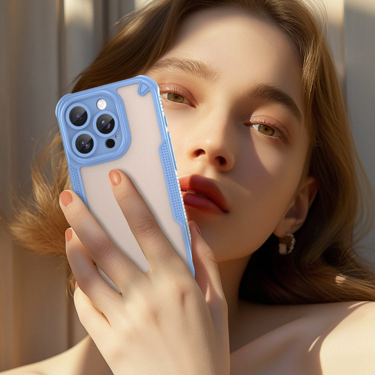 For iPhone 14 Pro Max Armor Glaze PC Hybrid TPU Phone Case(Blue) by buy2fix