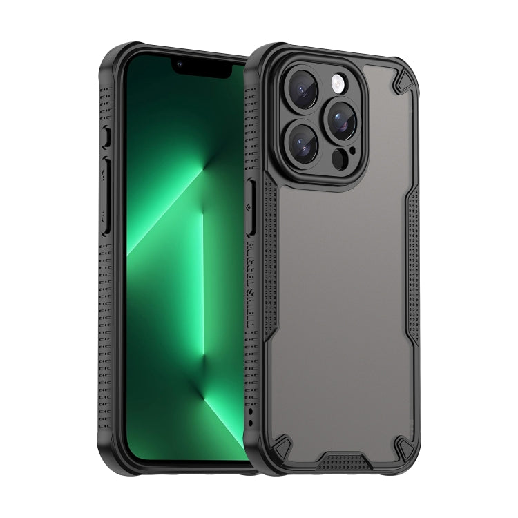 For iPhone 13 Pro Max Armor Glaze PC Hybrid TPU Phone Case(Black) by buy2fix