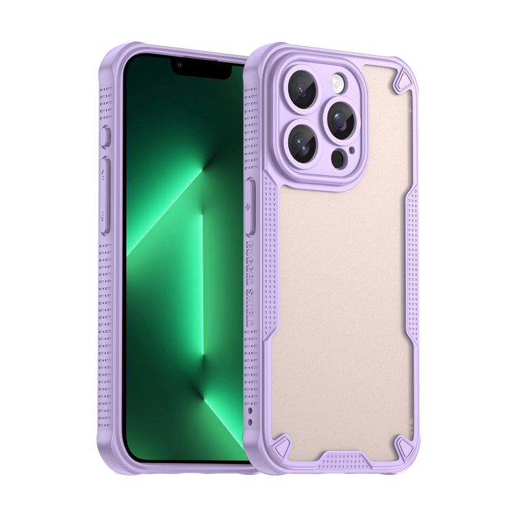 For iPhone 13 Pro Armor Glaze PC Hybrid TPU Phone Case(Purple) by buy2fix