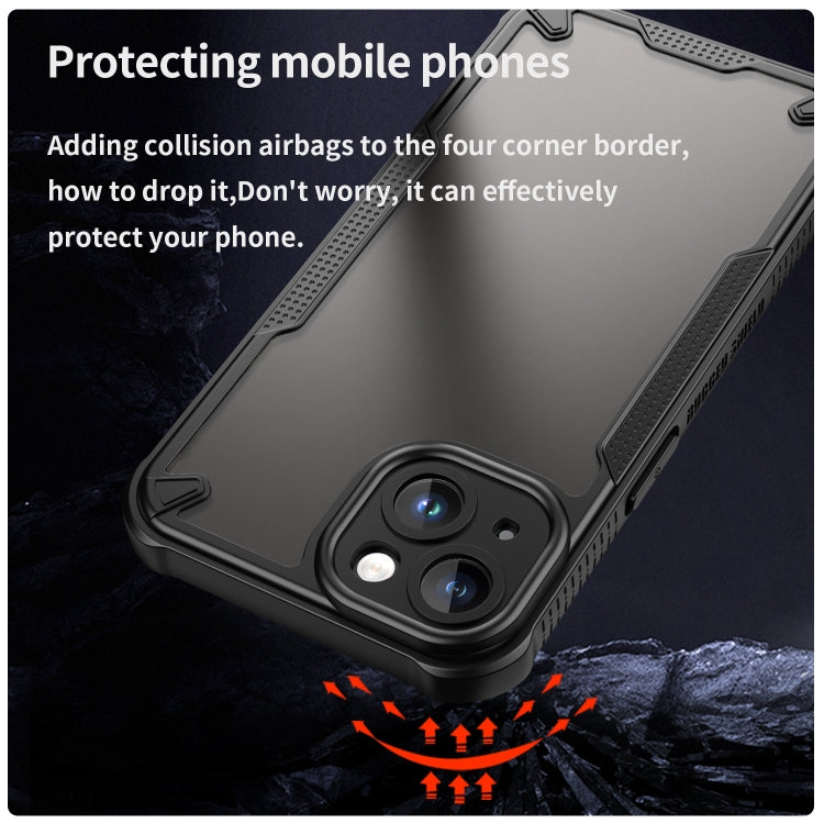 For iPhone 13 Armor Glaze PC Hybrid TPU Phone Case(Black) by buy2fix
