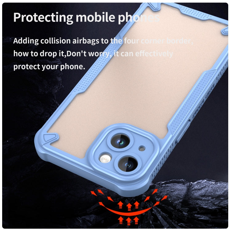 For iPhone 13 Armor Glaze PC Hybrid TPU Phone Case(Blue) by buy2fix