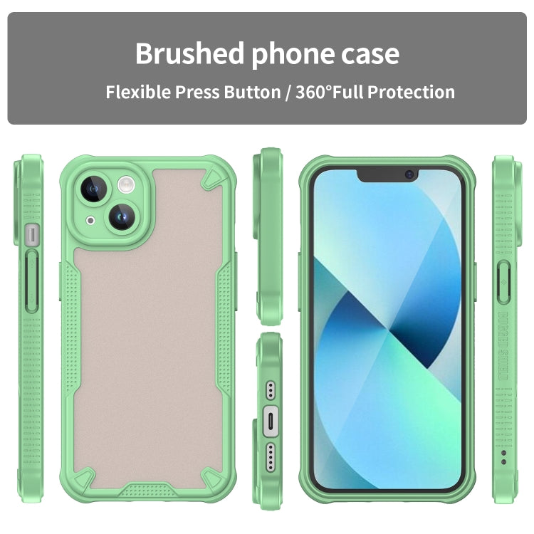 For iPhone 13 Armor Glaze PC Hybrid TPU Phone Case(Green) by buy2fix