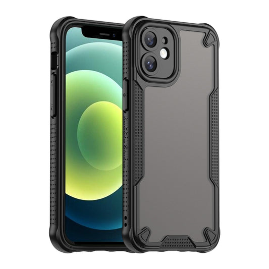 For iPhone 12 Armor Glaze PC Hybrid TPU Phone Case(Black) by buy2fix
