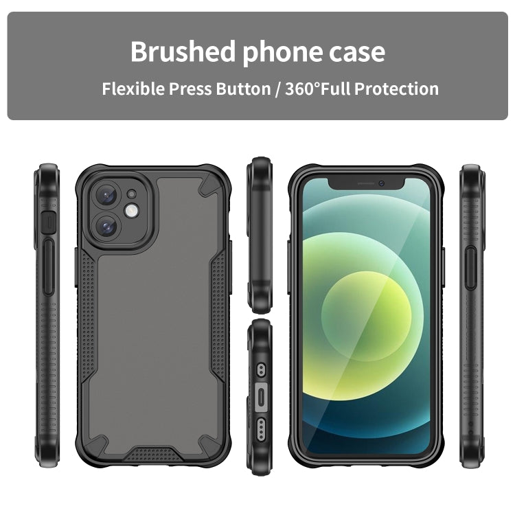 For iPhone 12 Armor Glaze PC Hybrid TPU Phone Case(Black) by buy2fix