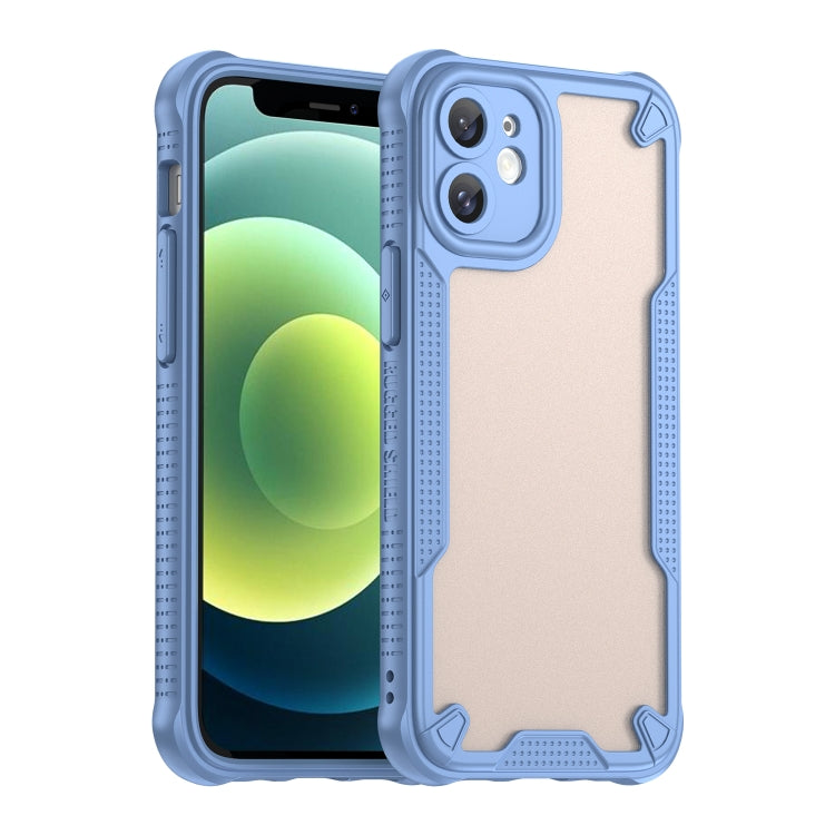For iPhone 12 Armor Glaze PC Hybrid TPU Phone Case(Blue) by buy2fix