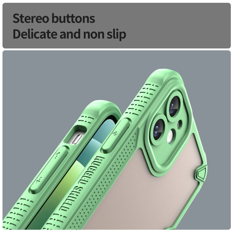 For iPhone 12 Armor Glaze PC Hybrid TPU Phone Case(Green) by buy2fix