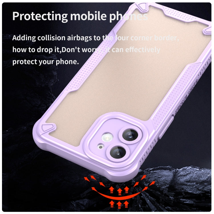 For iPhone 12 Armor Glaze PC Hybrid TPU Phone Case(Purple) by buy2fix