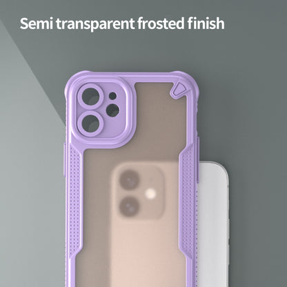 For iPhone 12 Armor Glaze PC Hybrid TPU Phone Case(Purple) by buy2fix