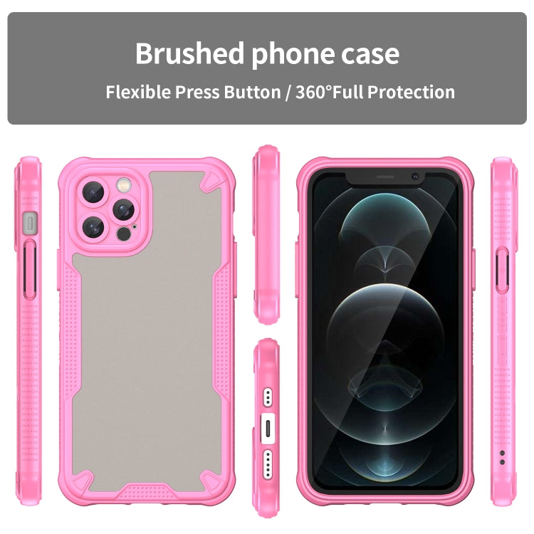 For iPhone 12 Pro Max Armor Glaze PC Hybrid TPU Phone Case(Pink) by buy2fix