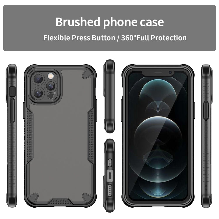 For iPhone 12 Pro Max Armor Glaze PC Hybrid TPU Phone Case(Black) by buy2fix