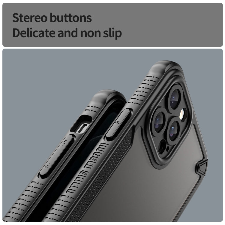 For iPhone 12 Pro Max Armor Glaze PC Hybrid TPU Phone Case(Black) by buy2fix