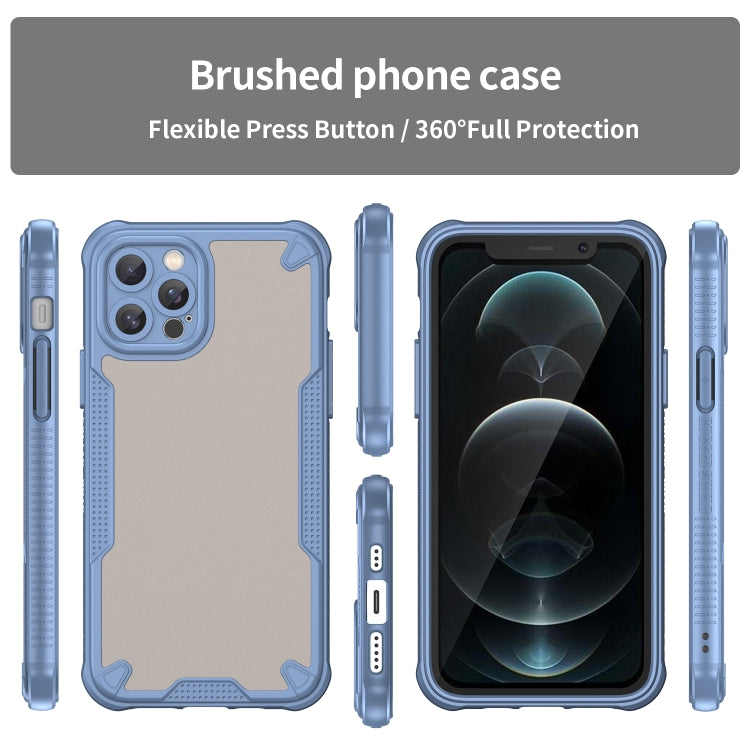 For iPhone 12 Pro Max Armor Glaze PC Hybrid TPU Phone Case(Blue) by buy2fix