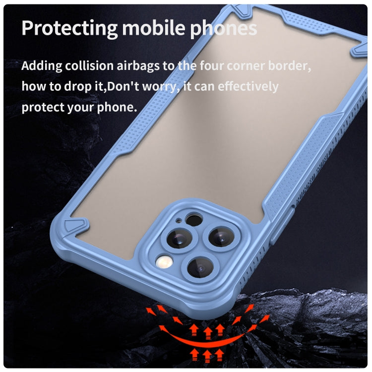 For iPhone 12 Pro Max Armor Glaze PC Hybrid TPU Phone Case(Blue) by buy2fix