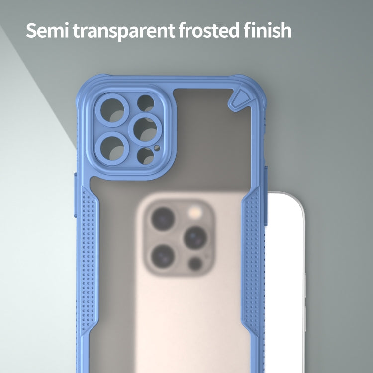 For iPhone 12 Pro Max Armor Glaze PC Hybrid TPU Phone Case(Blue) by buy2fix