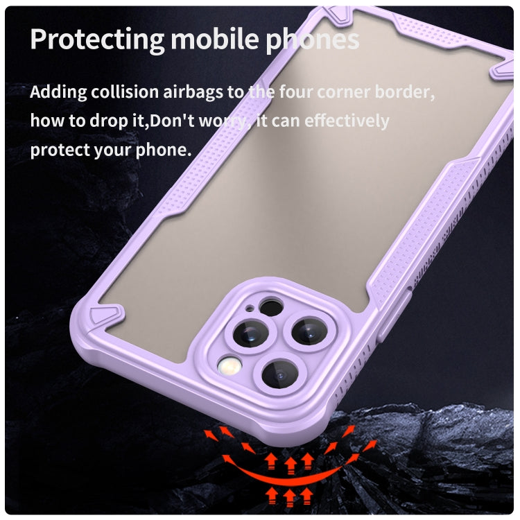 For iPhone 12 Pro Max Armor Glaze PC Hybrid TPU Phone Case(Purple) by buy2fix