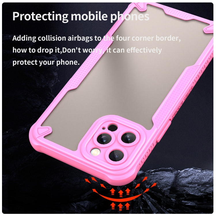 For iPhone 12 Pro Armor Glaze PC Hybrid TPU Phone Case(Pink) by buy2fix