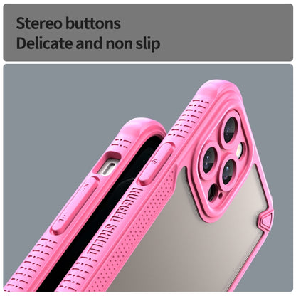 For iPhone 12 Pro Armor Glaze PC Hybrid TPU Phone Case(Pink) by buy2fix