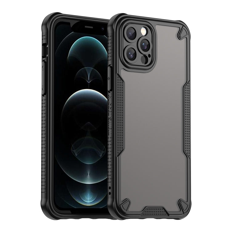 For iPhone 12 Pro Armor Glaze PC Hybrid TPU Phone Case(Black) by buy2fix