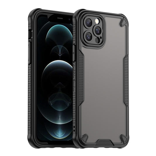 For iPhone 12 Pro Armor Glaze PC Hybrid TPU Phone Case(Black) by buy2fix