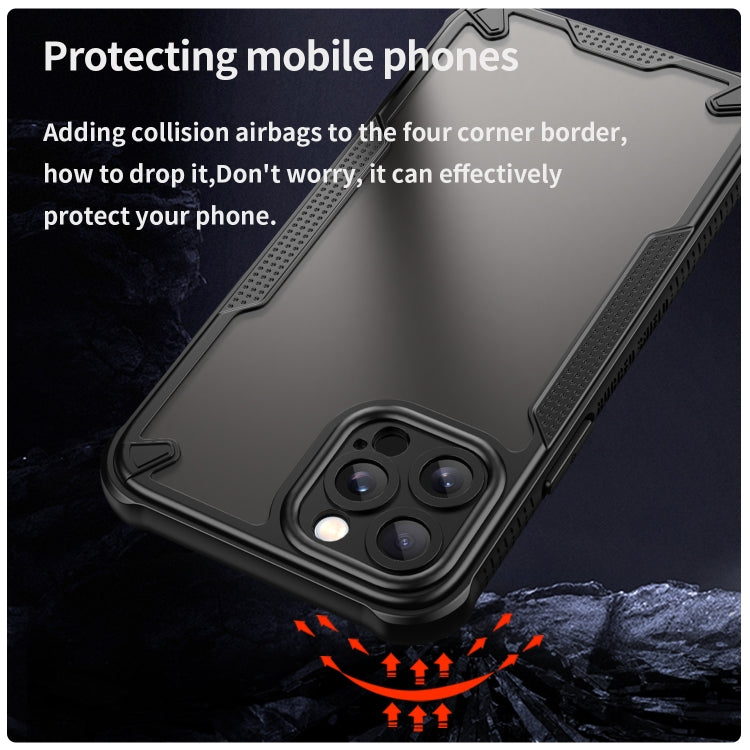 For iPhone 12 Pro Armor Glaze PC Hybrid TPU Phone Case(Black) by buy2fix