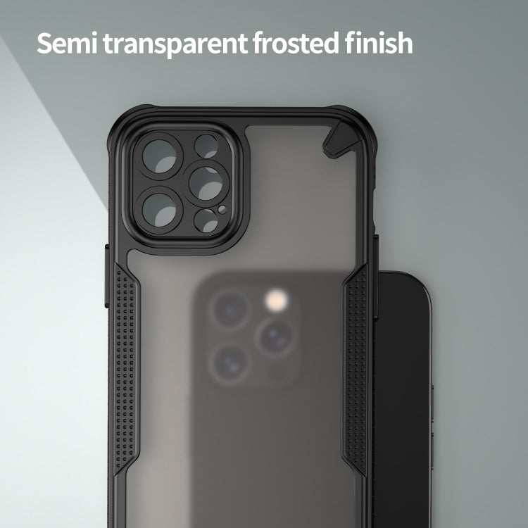 For iPhone 12 Pro Armor Glaze PC Hybrid TPU Phone Case(Black) by buy2fix