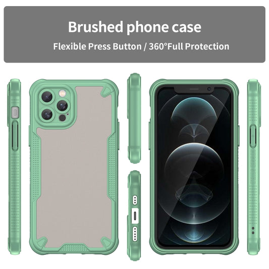 For iPhone 12 Pro Armor Glaze PC Hybrid TPU Phone Case(Green) by buy2fix